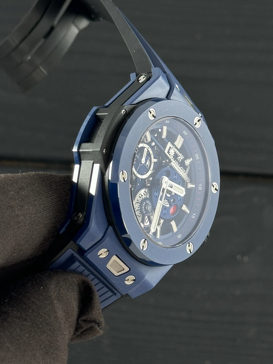 Купить копии элитных часов  Hublot BIG BANG MECA-10 CERAMIC BLUE 414.EX.5123.RX: в наличии!