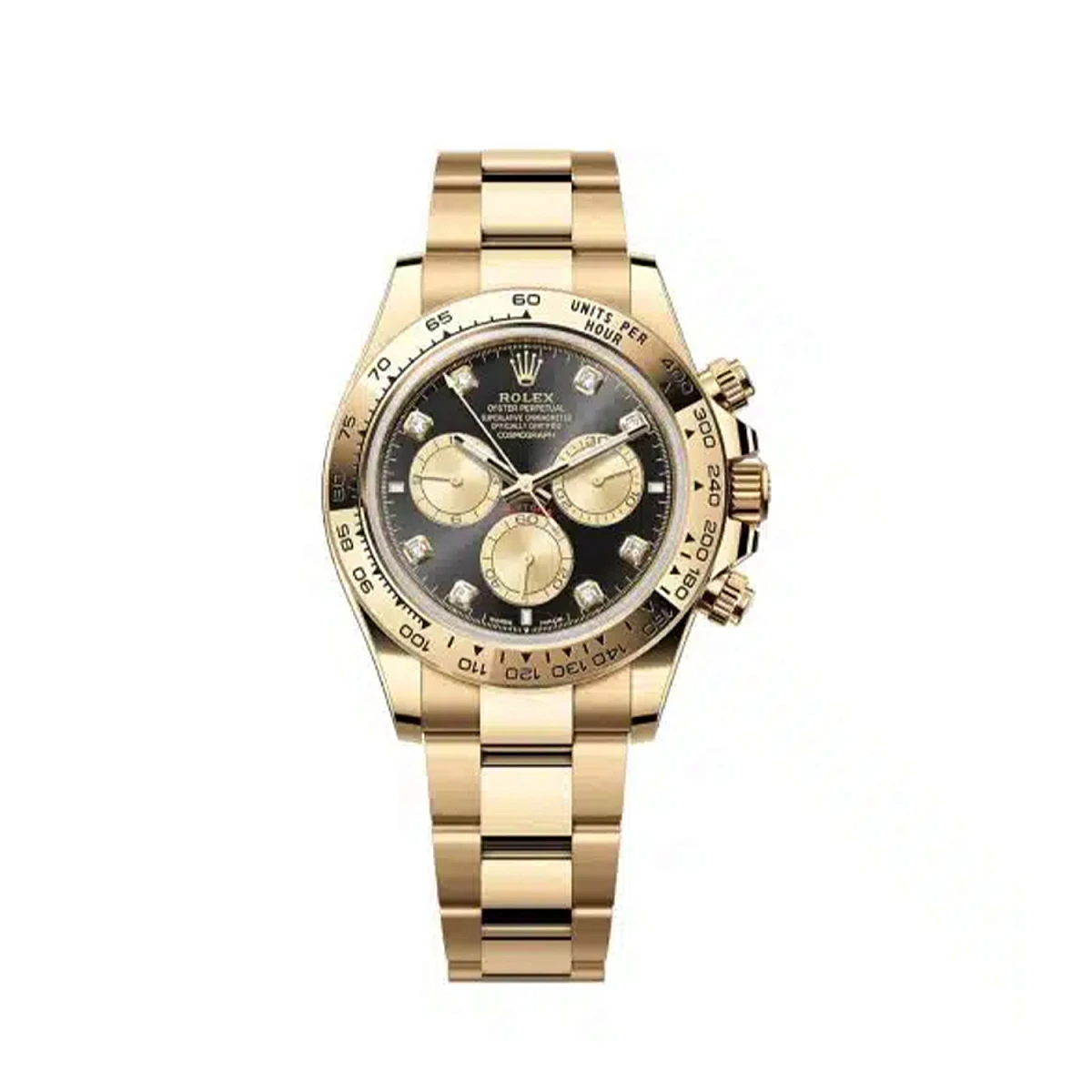 Купить копии элитных часов  Rolex Cosmograph Daytona Yellow Gold Black Dial With Diamonds 126508: в наличии!