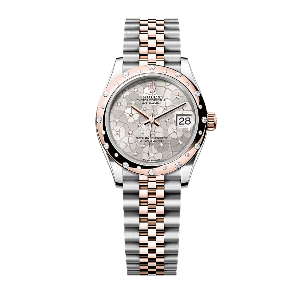 Купить копии элитных часов  Rolex Datejust 31 Oyster Oystersteel Everose gold and diamonds 278341RBR: в наличии!