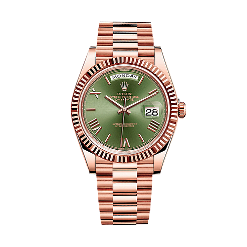 Day-Date 40 mm Rose Gold Olive Dial