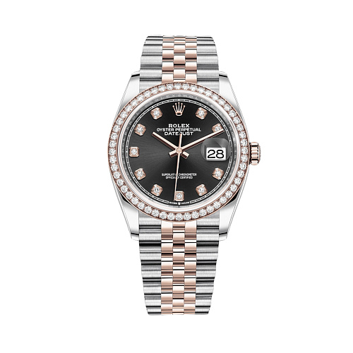 - Oyster Perpetual Datejust 36 mm Everose Rolesor Diamonds