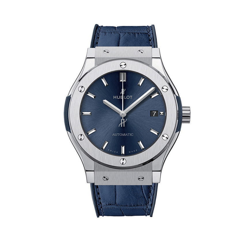 Fusion 45mm Blue Titanium Leather