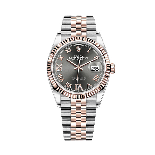 Datejust 36mm Steel and Everose Gold Slate and 6, 9 Diamonds