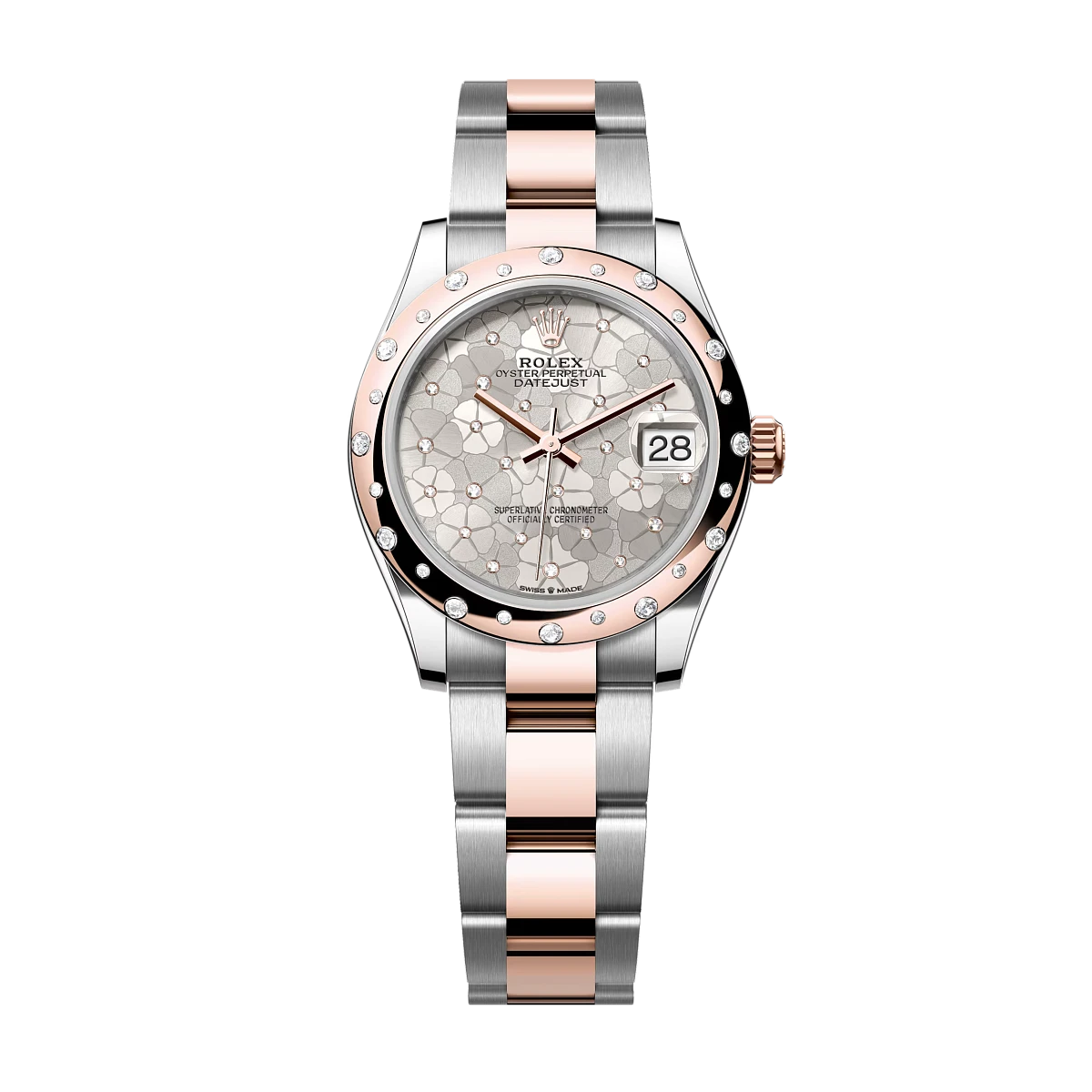 Купить копии элитных часов  Rolex Datejust 31 Oyster, 31 mm, Oystersteel, Everose gold and diamonds 278341RBR: в наличии!