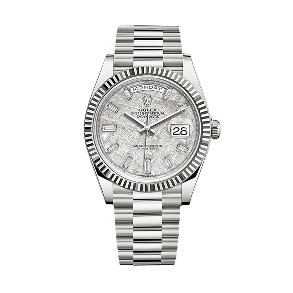 Купить копии элитных часов  Rolex Oyster Perpetual White Gold Day-Date Meteorite 40mm 228239: в наличии!
